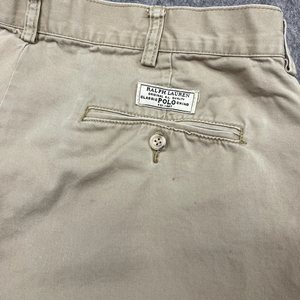 Polo‎ Ralph Lauren Shorts Mens 38 Beige Tyler Short Pleated Chino Cotton Preppy